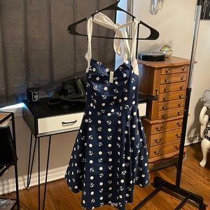 NWT Hellbunny Nautical Pin Up Dress w Pockets